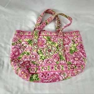 Vera Bradley | Bags | Vera Bradley Pink Floral Toggle Tote Cotton ...